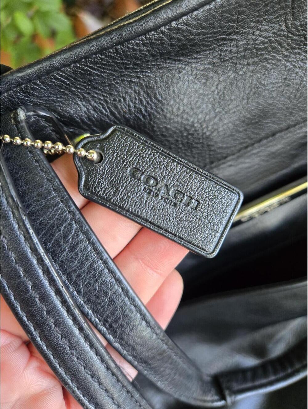 Coach Taylor 32824 Black Leather Tote Shoulder Bag Satchel - Picture 7 of 9